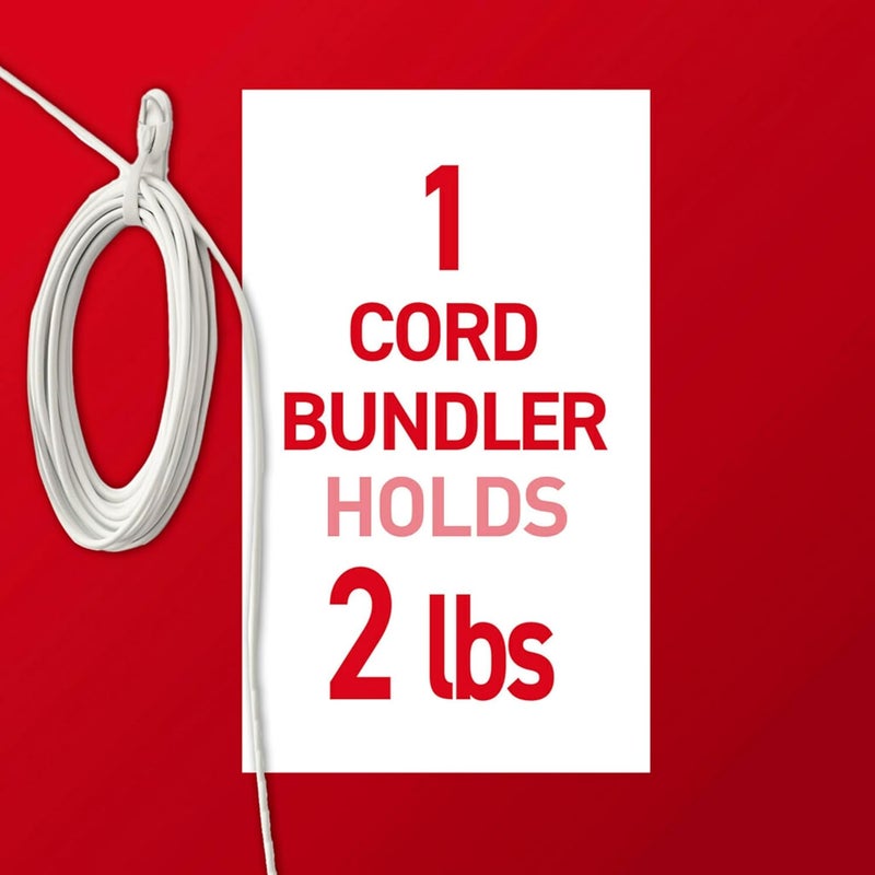 Command Cord Bundlers, Damage-Free Hanging Cord Organizer, No Tools Cord Bundler for Hanging Electrical Cables of Christmas Decorations, 6 Gray Cord Bundlers and 12 Strips | Cord Organizer, No Tools, Cord Bundler, 12 - Image 4